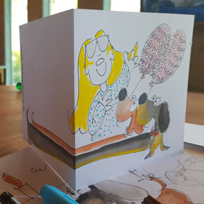 Personalised, hand drawn, original cartoon birthday card - made to order